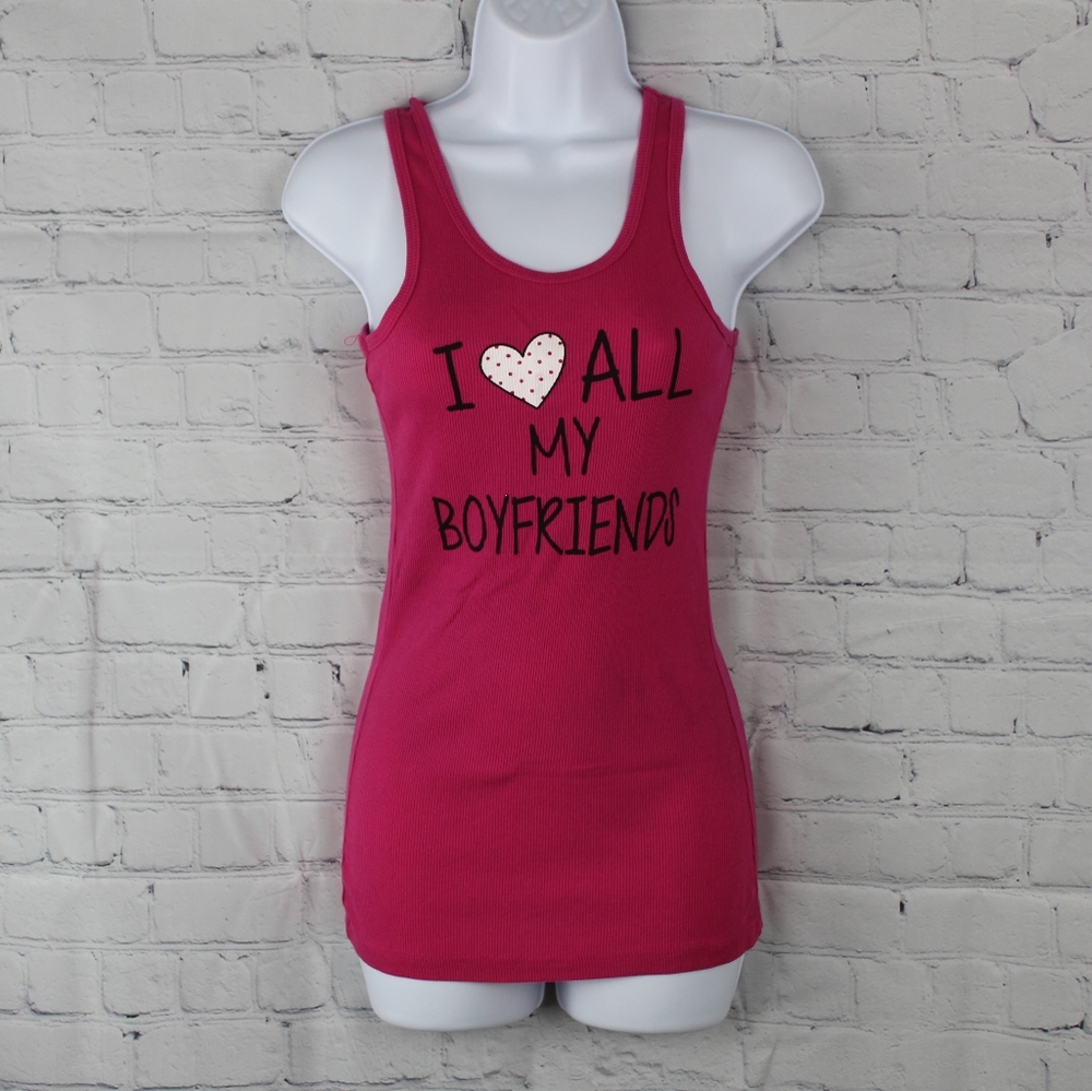Hot Pink Ribbed Tank Top Juniors Large